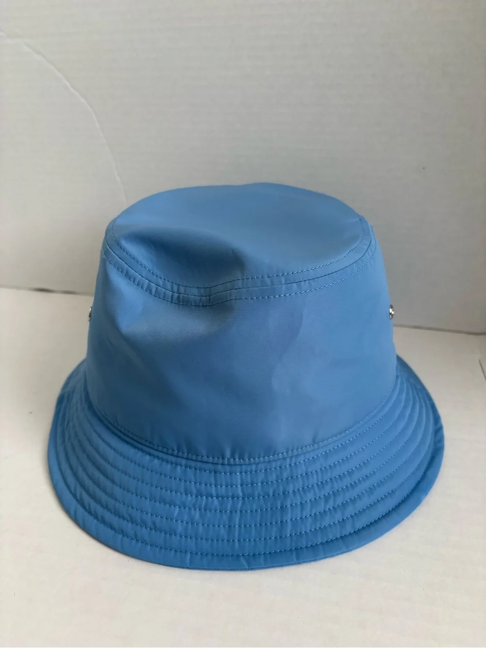 Michael Kors Blue Bucket Hat One Size Logo Solid Polyester Women